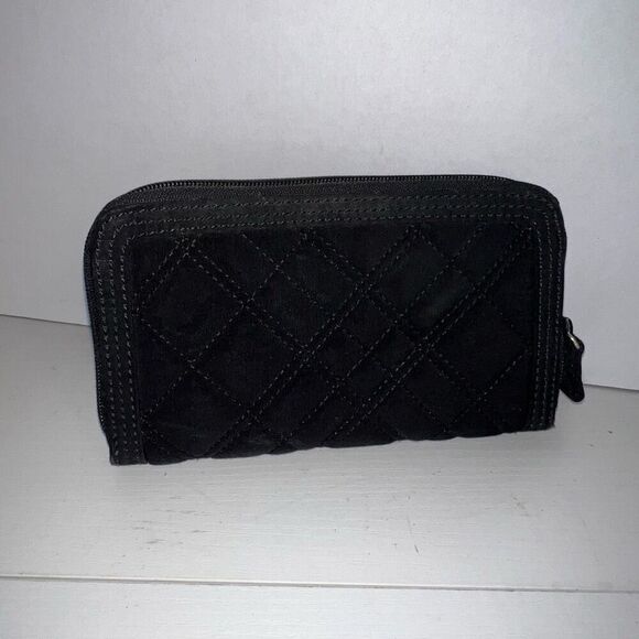 Vera Bradley Black Quilted Wallet Zebra Print Interior Multi Compartment Bag - Picture 4 of 7